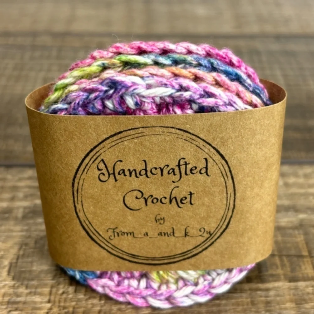 Handcrafted Crochet Face Round Makeup Remover‎ Scrubbies Set Cotton Yarn